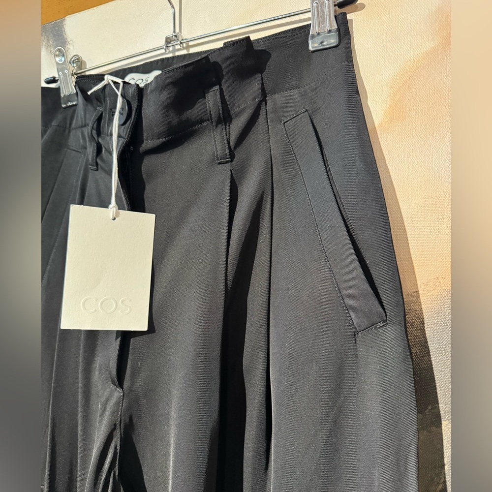 COS - NWT Paperbag Utility Trousers Black Wide-Leg Cargo Trousers 4 Small - Picture 5 of 7